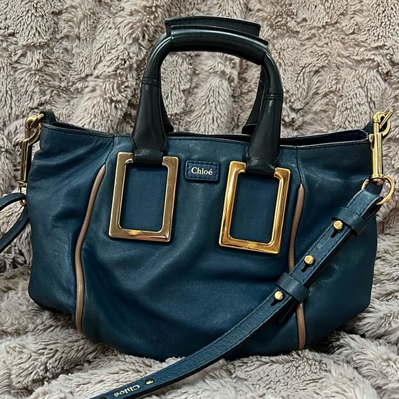 CHLOE Two Way Hand/Crossbody bag in Blue - the only every day bag you will need - Picture 3 of 17